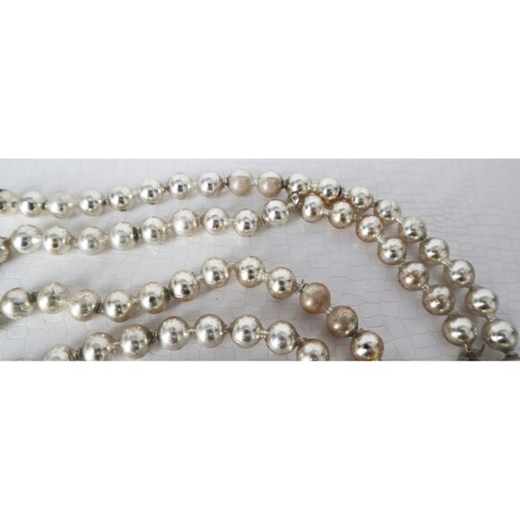 Antique 1930s Mercury Glass Christmas Silver Garland 98" Long Japan Lot D - Picture 2 of 6